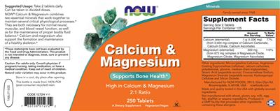 Calcium & Magnesium label