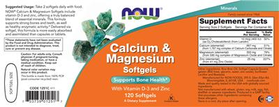 Calcium & Magnesium Softgels label