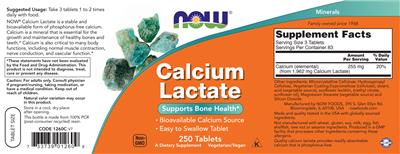 Calcium Lactate label