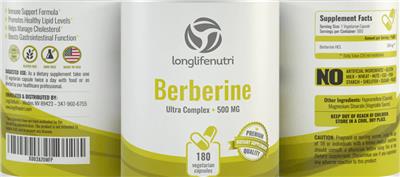 Berberine 500 mg label