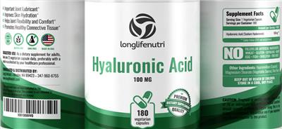 Hyaluronic Acid 100 mg label