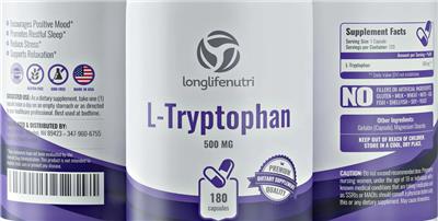 L-Tryptophan 500 mg label