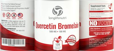 Quercetin 500 mg Bromelain 100 mg label