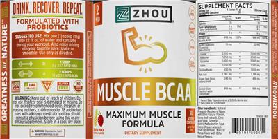 Muscle BCAA Tropical Punch label