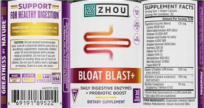 Bloat Blast+ label