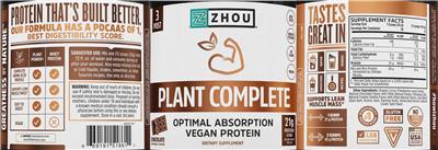 Plant Complete Chocolate Natural Flavor label