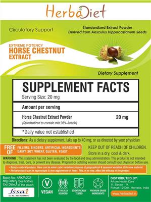 Extreme Potency Horse Chestnut Extract label