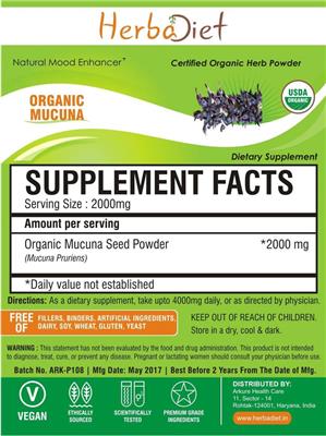 Organic Mucuna label
