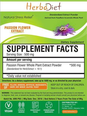 Passion Flower Extract label