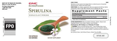 Spirulina label