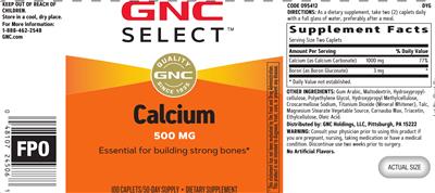 Calcium 500 mg label