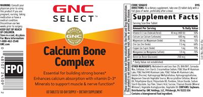 Calcium Bone Complex label
