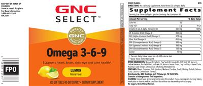Omega 3-6-9 Lemon label