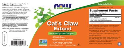 Cat's Claw Extract label