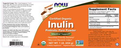 Certified Organic Inulin label