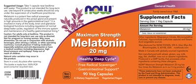 Melatonin 20 mg label
