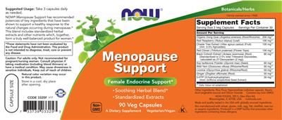 Menopause Support label
