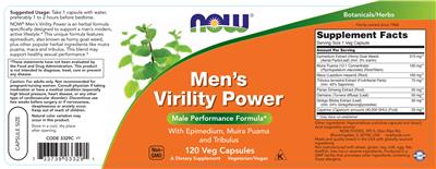 Men's Virility Power label