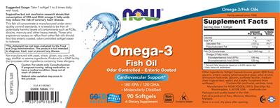 Molecularly Distilled Omega-3 Fish Oil label