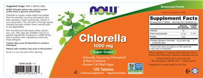 Chlorella 1000 mg label