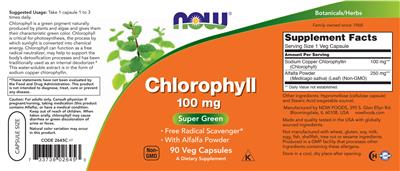 Chlorophyll 100 mg label