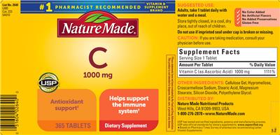 C 1000 mg label