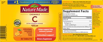 C Chewable 1000 mg Original Orange label
