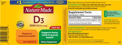 D3 2000 IU (50 mcg) label