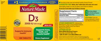 D3 50 2000 IU (50 mg) label