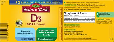 D3 2000 IU (50 mcg) label