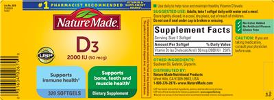 D3 2000 IU (50 mcg) label