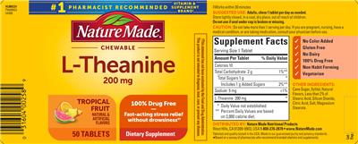 L-Theanine Chewable 200 mg Tropical Fruit label