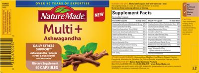 Multi + Ashwaghanda label