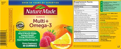 Multi + Omega-3 Adult Gummies label