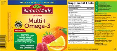 Multi + Omega-3 Gummies label