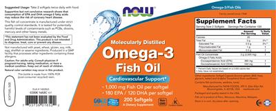 Molecularly Distilled Omega-3 Fish Oil label