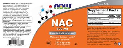 NAC 600 mg label