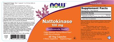 Nattokinase 100 mg label