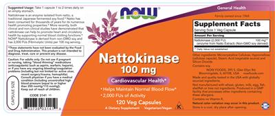 Nattokinase 100 mg label