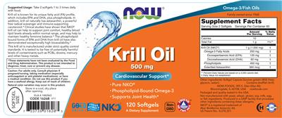 Krill Oil 500 mg label