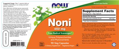 Noni 450 mg label