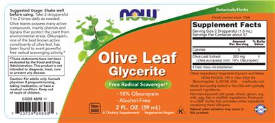 Olive Leaf Glycerite label