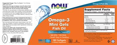 Omega-3 Mini Gels Fish Oil label