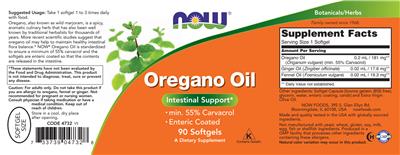 Oregano Oil label