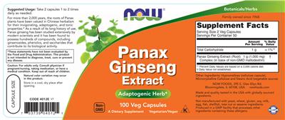 Panax Ginseng Extract label