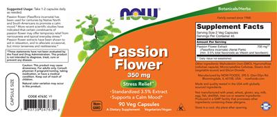 Passion Flower 350 mg label