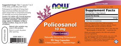 Policosanol 10 mg label