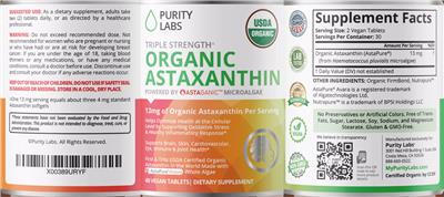 Organic Astaxanthin label
