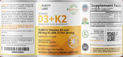 Vitamin D3 label