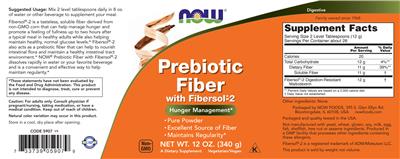Prebiotic Fiber with Fibersol-2 label